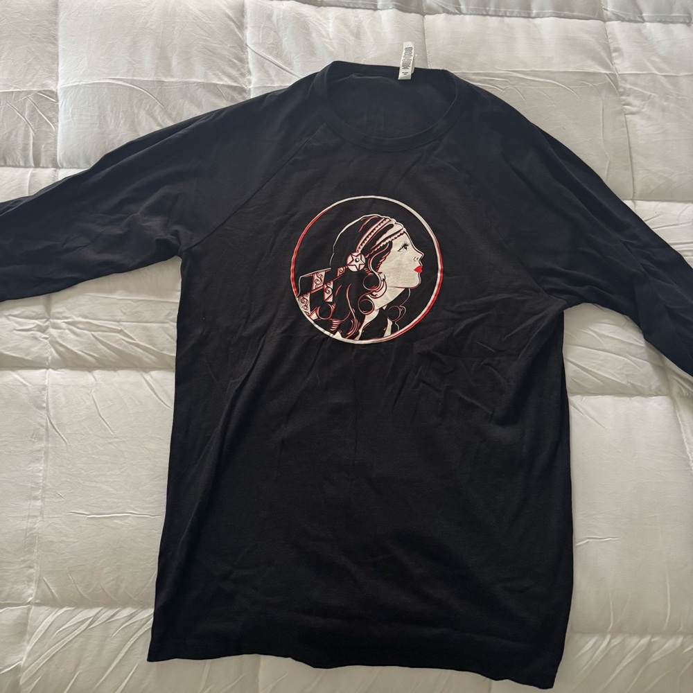 Black Devotchka band three quarter sleeve T-shirt. Never worn.Mint condition.